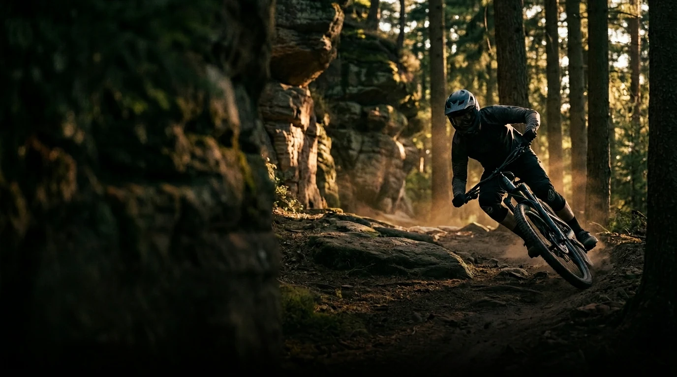Mountainbike auf einem Trail im Pfälzerwald
